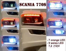 Scania 770 S Scheinwerfer LED Platinen chrom 1:14